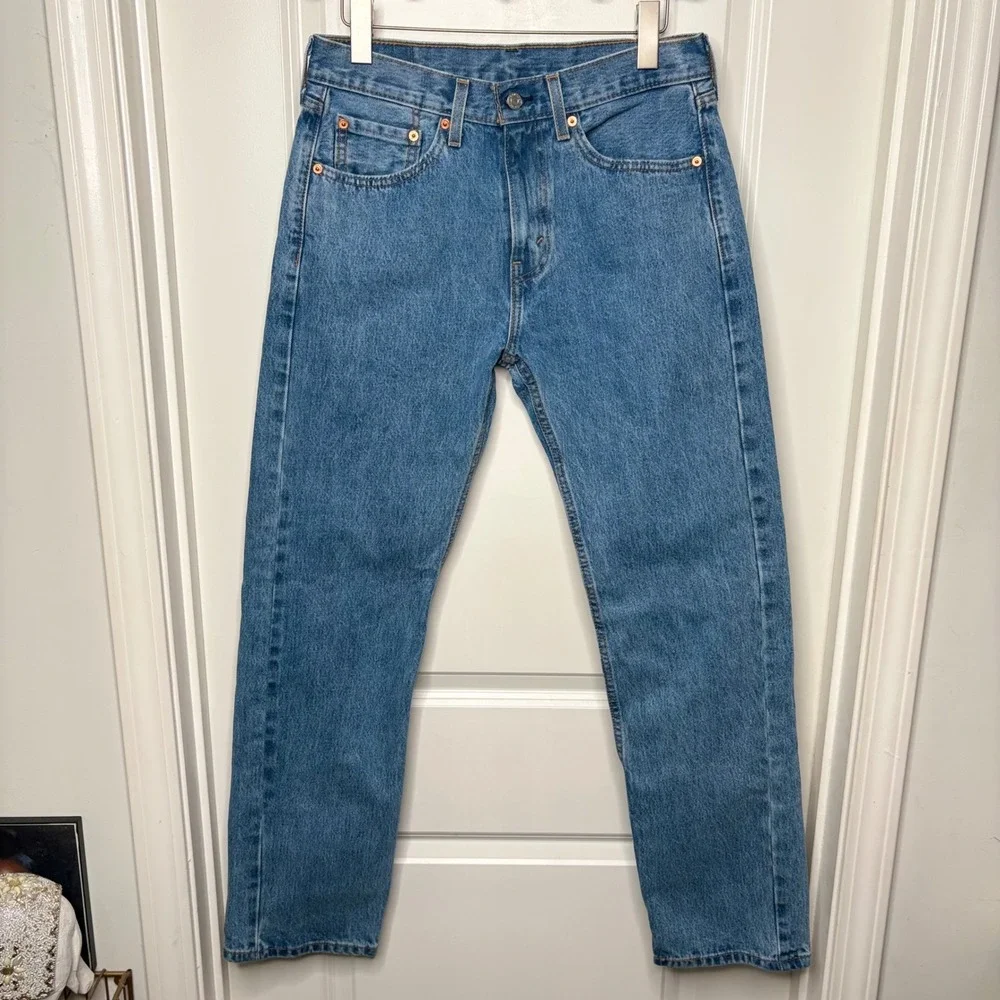 Levis 505 Jeans Regular Fit Straight Leg Mens 31x32 Blue Medium Wash 100% Cotton